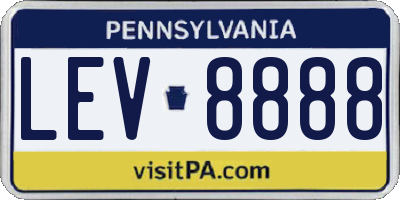 PA license plate LEV8888