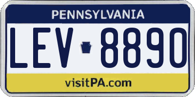 PA license plate LEV8890