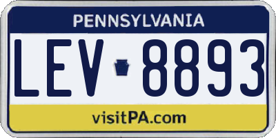 PA license plate LEV8893