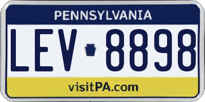 PA license plate LEV8898