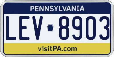 PA license plate LEV8903