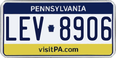 PA license plate LEV8906