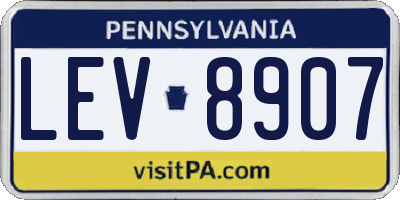 PA license plate LEV8907