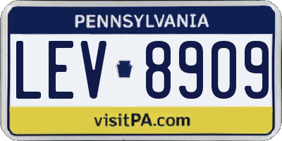 PA license plate LEV8909