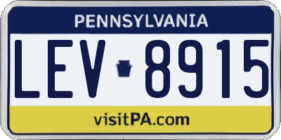 PA license plate LEV8915