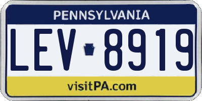 PA license plate LEV8919