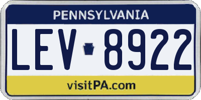 PA license plate LEV8922