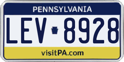 PA license plate LEV8928