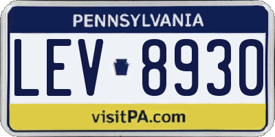 PA license plate LEV8930