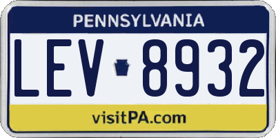 PA license plate LEV8932