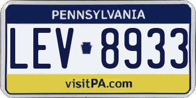 PA license plate LEV8933
