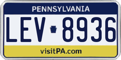 PA license plate LEV8936