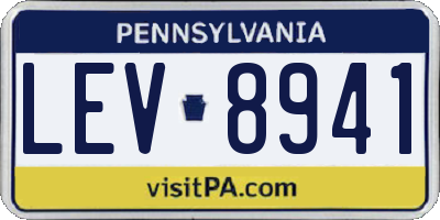 PA license plate LEV8941