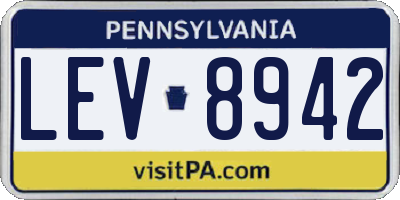 PA license plate LEV8942