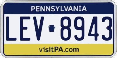 PA license plate LEV8943
