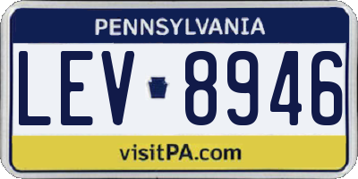 PA license plate LEV8946