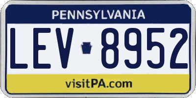 PA license plate LEV8952