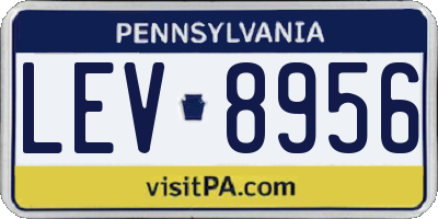 PA license plate LEV8956