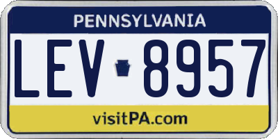 PA license plate LEV8957