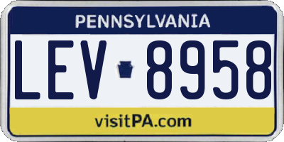 PA license plate LEV8958