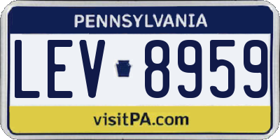 PA license plate LEV8959