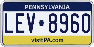 PA license plate LEV8960