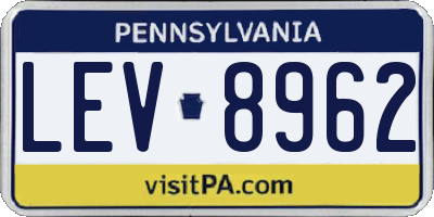 PA license plate LEV8962