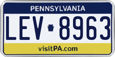 PA license plate LEV8963