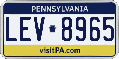 PA license plate LEV8965