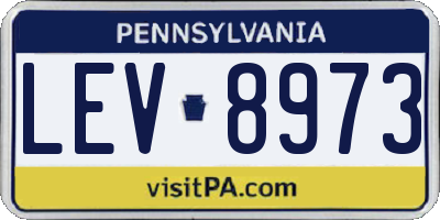PA license plate LEV8973