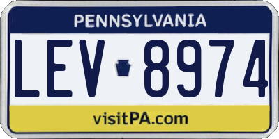 PA license plate LEV8974