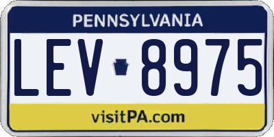 PA license plate LEV8975