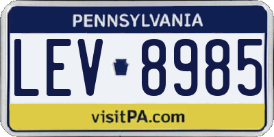 PA license plate LEV8985