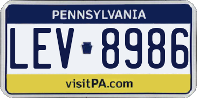 PA license plate LEV8986