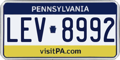 PA license plate LEV8992