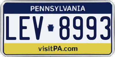 PA license plate LEV8993