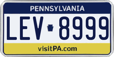 PA license plate LEV8999