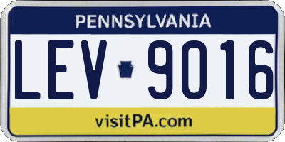 PA license plate LEV9016