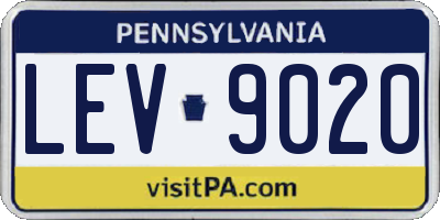 PA license plate LEV9020