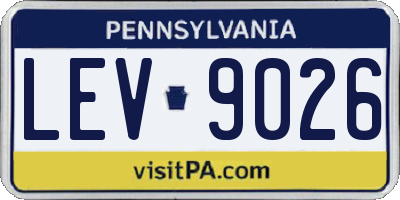 PA license plate LEV9026