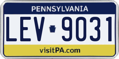 PA license plate LEV9031