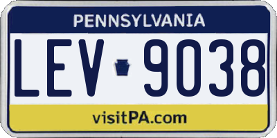PA license plate LEV9038