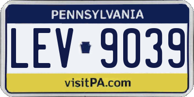 PA license plate LEV9039