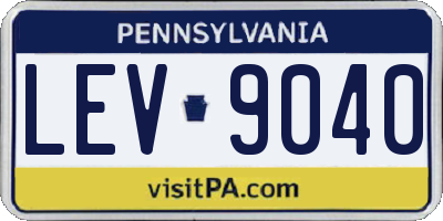 PA license plate LEV9040