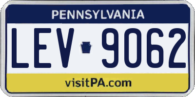 PA license plate LEV9062