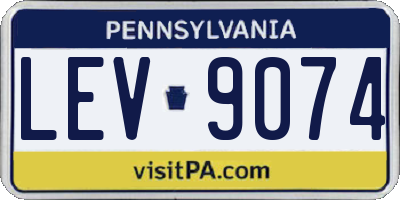 PA license plate LEV9074
