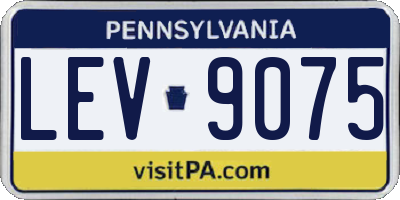 PA license plate LEV9075