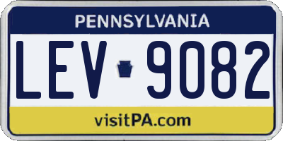 PA license plate LEV9082
