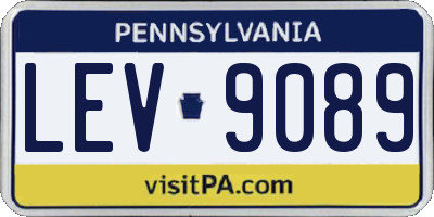 PA license plate LEV9089