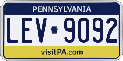 PA license plate LEV9092